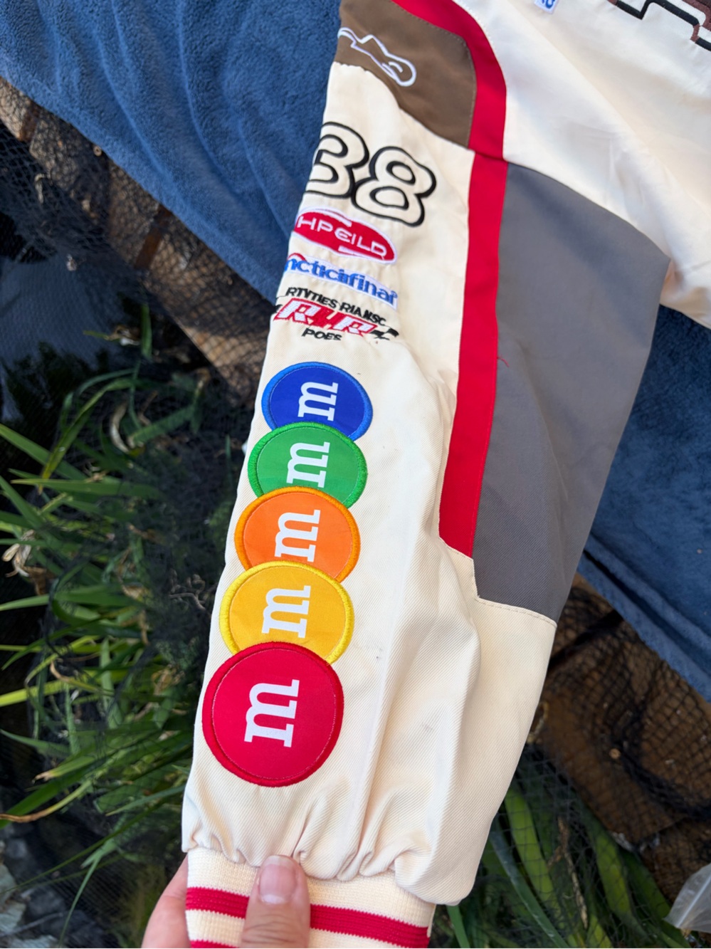 M&M'S Cream Racing-Style Jacket with Multicolor Candy Logos - Picture 4 of 6